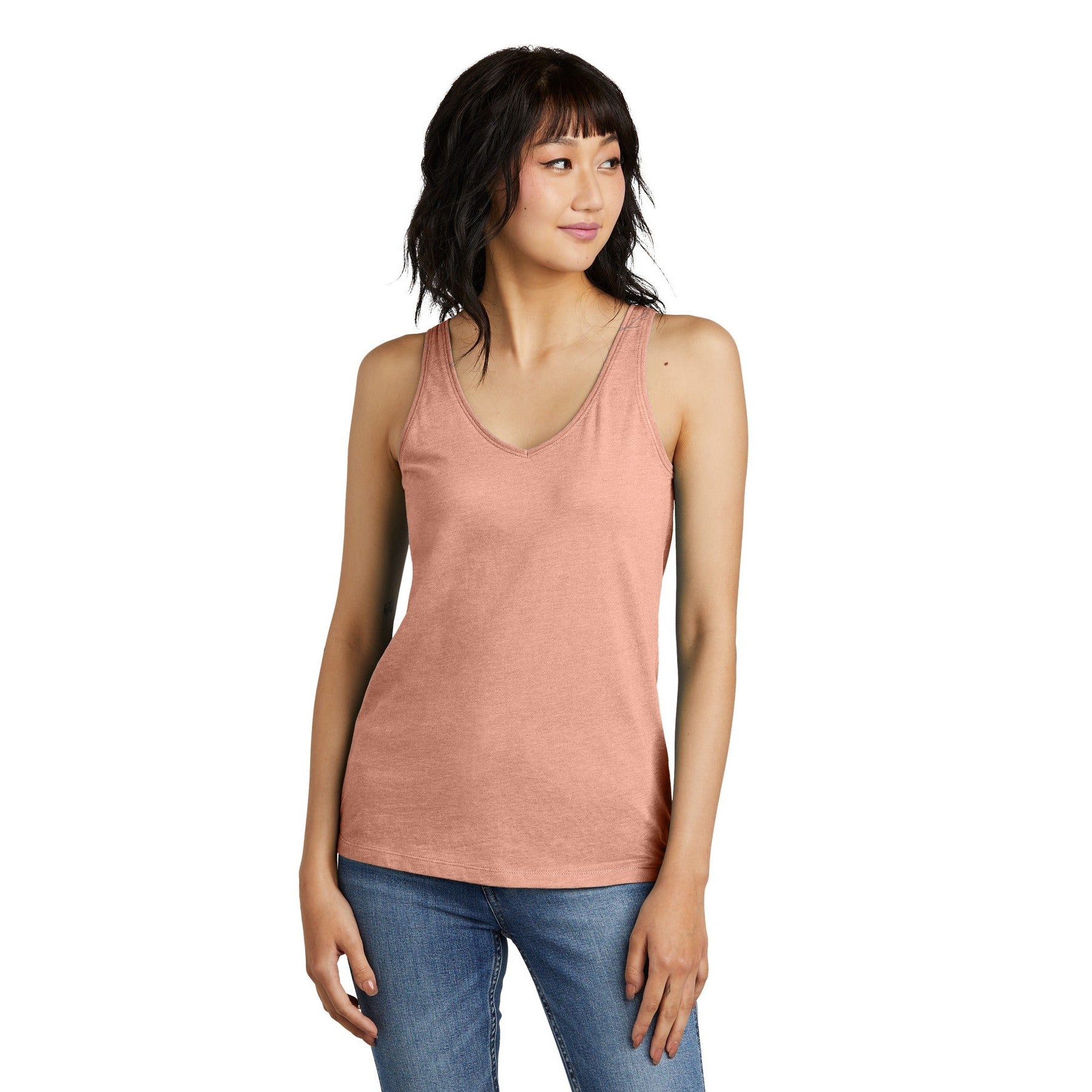 District-District® Women's Perfect Blend® CVC V-Neck Tank DT154-MedTech-5